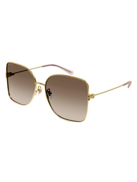 GUCCI Women's 60MM Butterfly Sunglasses - Gold