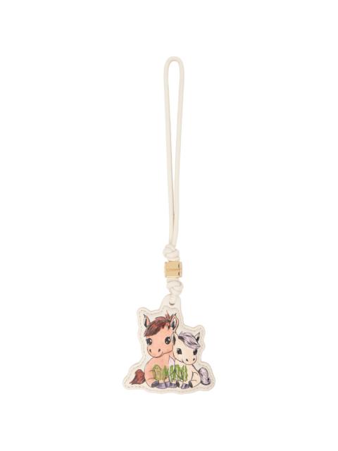 GANNI Off-White Pony Keychain