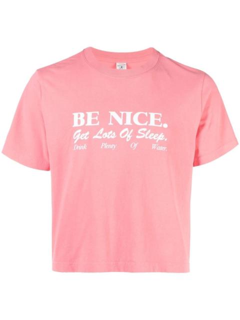 Sporty & Rich Be Nice print cropped T-shirt