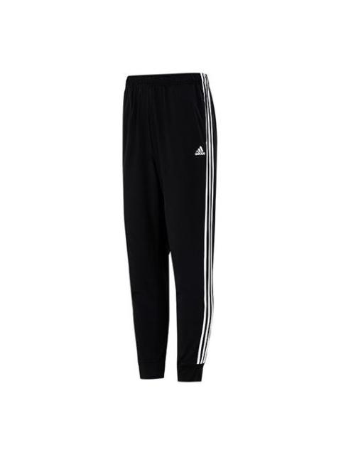 Men's adidas 3s Jog Tp Tri Stripe Splicing Bundle Feet Sports Pants/Trousers/Joggers Autumn Black H4