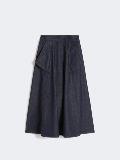 Max Mara Denim-look cotton midi skirt - MIDNIGHTBLUE