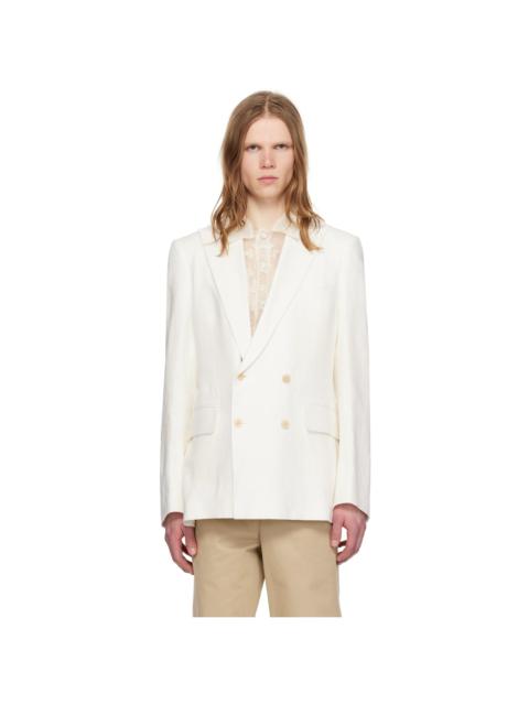 BODE White Double-Breasted Blazer