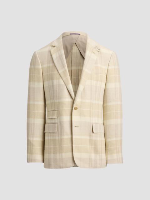 Ralph Lauren Men's Kent Plaid Silk-Linen-Cashmere Single-Breasted Sport Coat - Champagne Multi