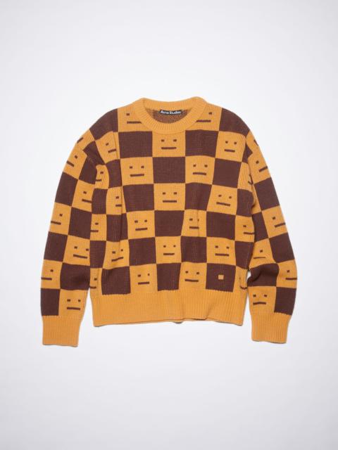 Acne Studios Crew neck wool sweater - Ochre orange/coffee brown