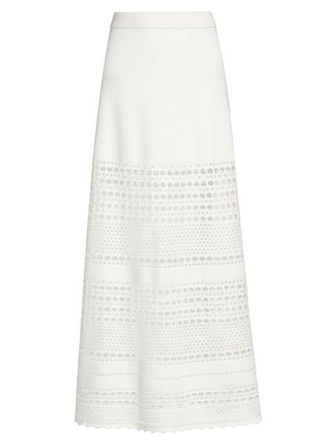 SIMKHAI Women's Westly Open Stitch Knit Maxi Skirt - Ivory