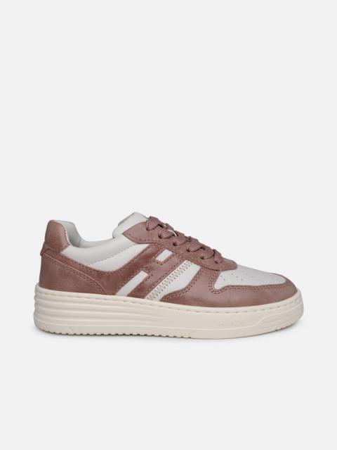 Two-color leather sneakers
