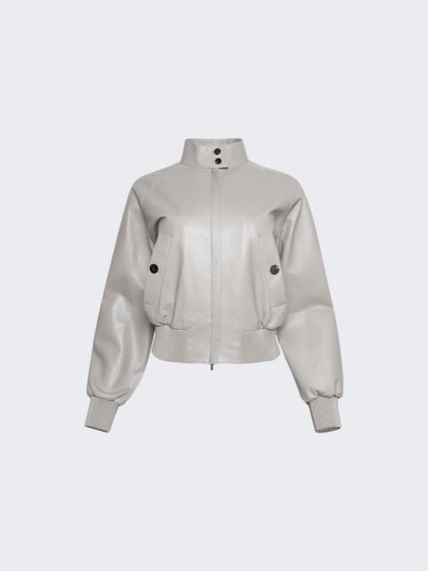 FERRAGAMO Cropped Leather Jacket Cement