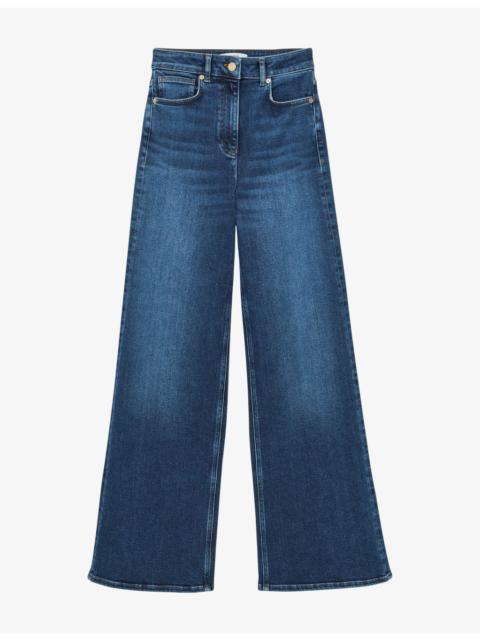 REISS Jas Wide-Leg High-Rise Stretch-Denim Jeans