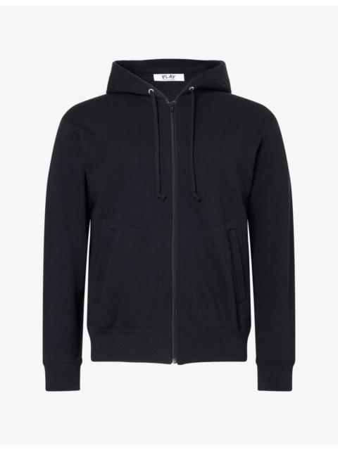 Comme des Garçons PLAY Zip-Up Heart-Motif Back Jersey Hoody
