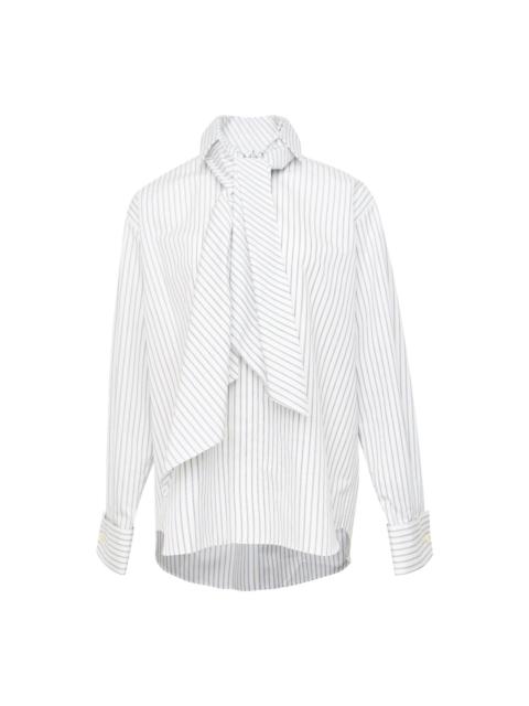 sacai White Poplin Scarf Shirt
