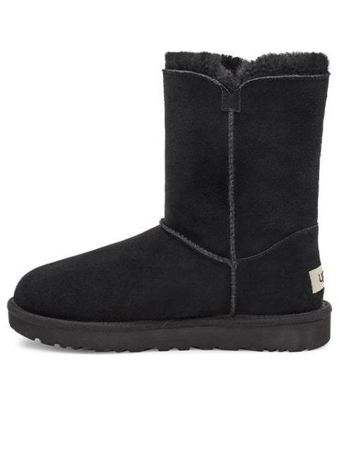 UGG (WMNS) UGG Bailey Button UGG Charm Metallic Alphabet Version Fleece Lined Black 1114970-BLK
