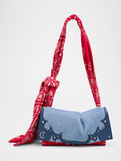 Christian Louboutin Baggy Bandana Shoulder Bag in Cotton Denim