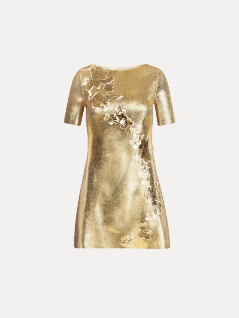 GOLD FOIL CHERRY BLOSSOM DRESS
