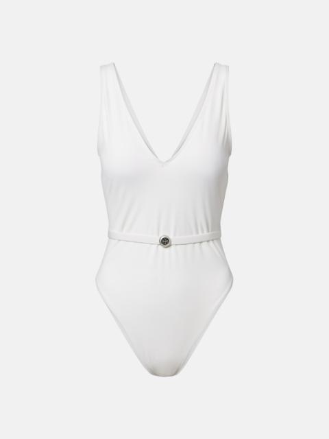 TORY BURCH Double T belted swimsuit