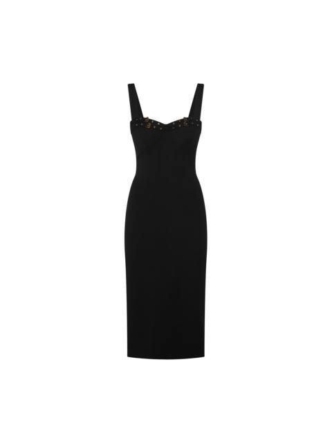 black midi dress