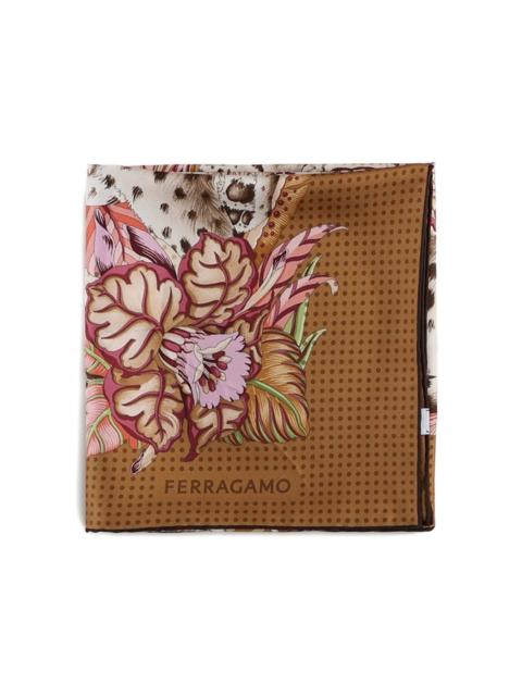 FERRAGAMO floral-print polka-dot scarf