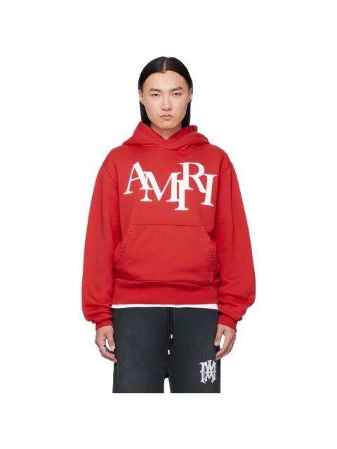AMIRI Red 'AMIRI Staggered' Hoodie