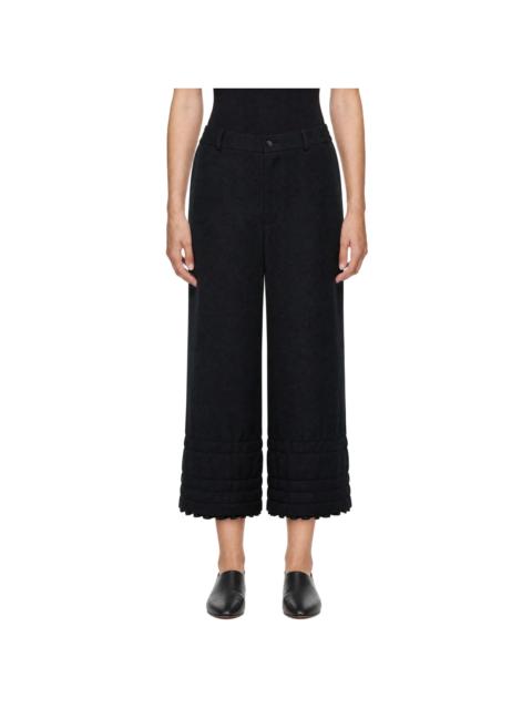 Comme des Garçons Comme des Garçons Black Twill Ruffled Trousers