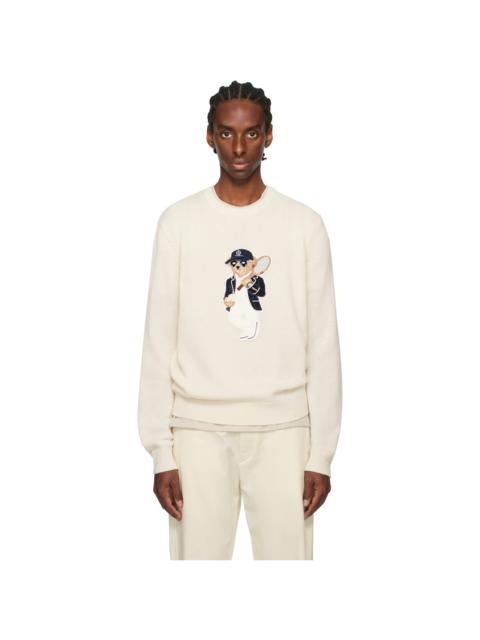 Ralph Lauren Off-White Polo Bear Cashmere Sweater