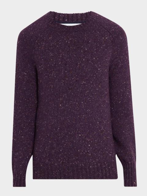 Brunello Cucinelli Men's Cashmere Donegal Crewneck Sweater