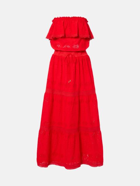 MELISSA ODABASH Caroline broderie anglaise cotton midi dress