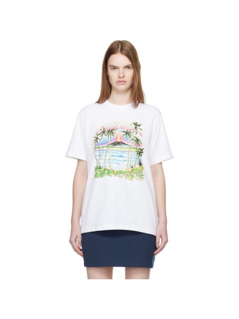 CASABLANCA White Volcano Short Sleeve T‑shirt