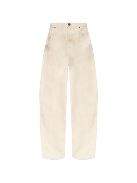 WILLY CHAVARRIA logo patch denim trousers