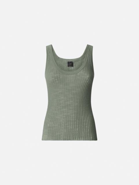 PINKO RIBBED VEST TOP WITH LOGO