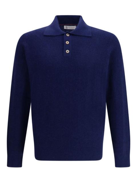Brunello Cucinelli long-sleeve cashmere polo shirt