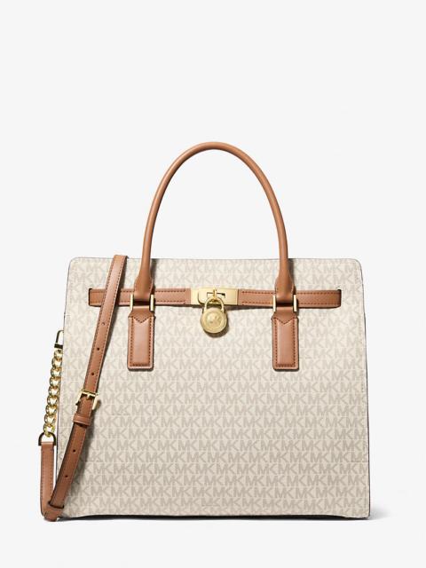MICHAEL KORS Hamilton Moderne Large Signature Logo Satchel