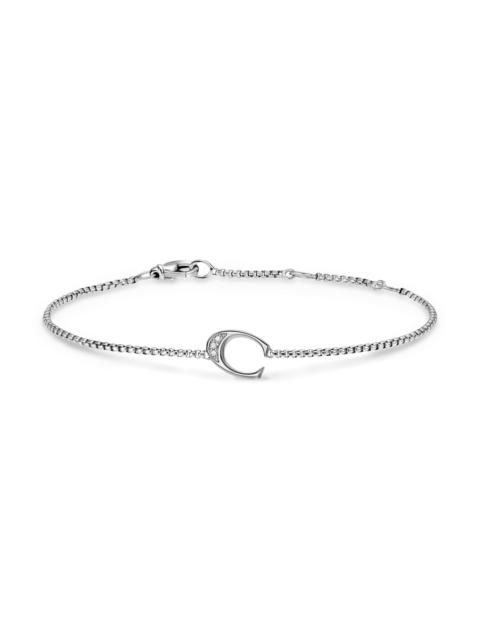 DAVID YURMAN Women's Petite Initial Chain Bracelet in Sterling Silver - Diamond C