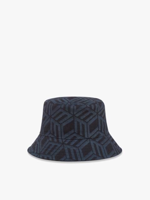 MCM Bucket Hat in Cubic Monogram Denim Jacquard