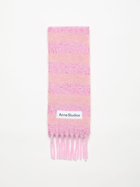 Acne Studios Stripe alpaca scarf - Narrow - Bright pink/old pink