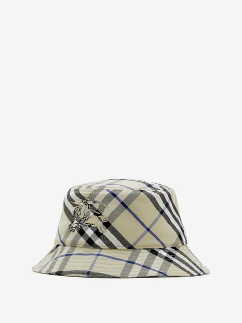 Check Cotton Blend Bucket Hat