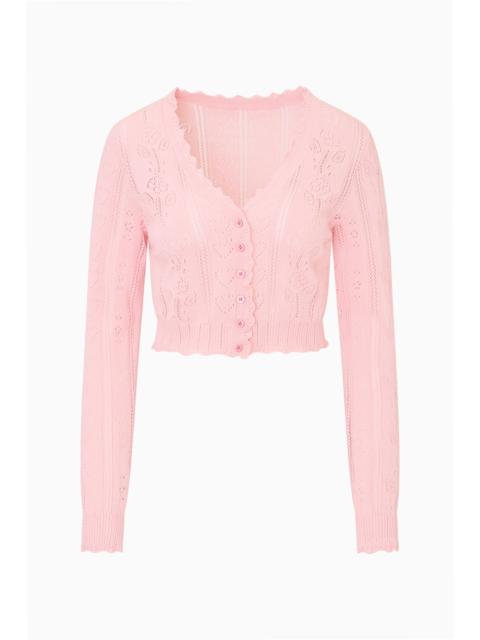 LoveShackFancy Sibella Cotton Pointelle Cardigan