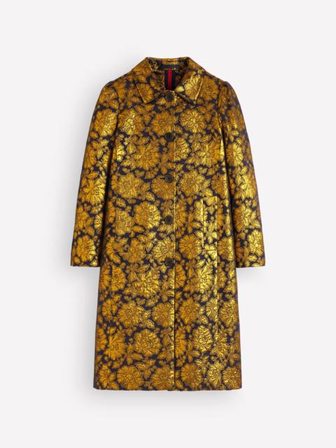 BODEN Aylesford Jacquard Coat-Gold Floral Jacquard