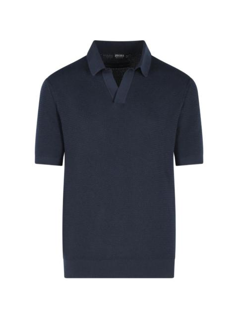 ZEGNA V-neck polo shirt