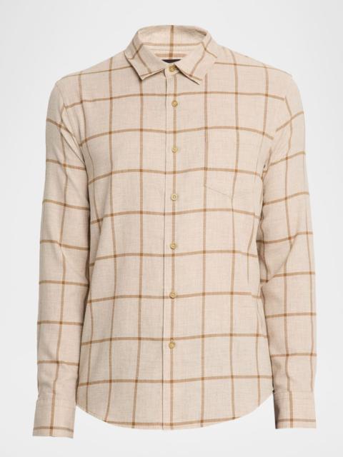 Vince Men's Rookery Cotton Windowpane Plaid Sport Shirt