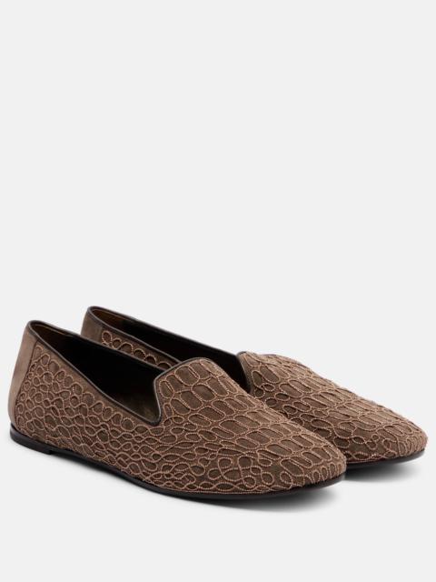 Brunello Cucinelli Embellished suede loafers