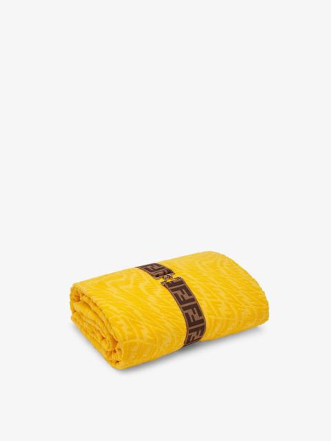 FENDI Yellow fabric beach towel