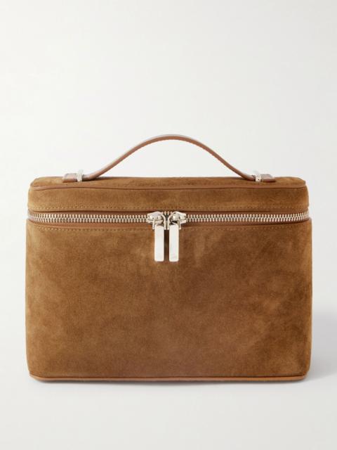 Christian Louboutin Djanis Leather and Rubber-Trimmed Suede Messenger Bag Camel