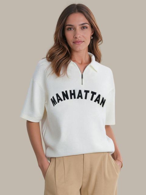 525 america Manhattan: Cotton Zip Neck Pullover