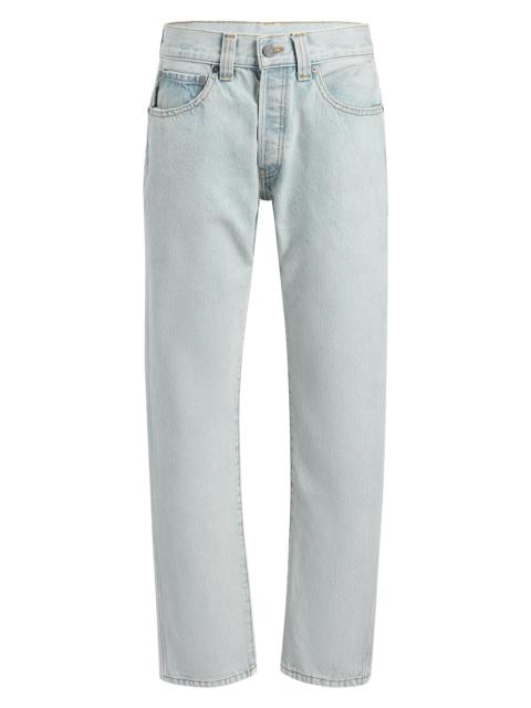KHAITE Callum 중간층 직각 청바지 빛 denim