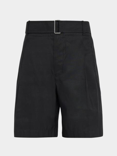3.1 Phillip Lim Men's Pleated Self-Belt Tailored Shorts