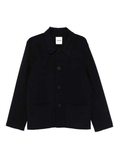 Sandro buttoned patch-pocket jacket