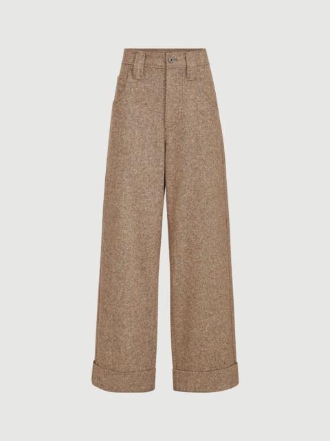 Brunello Cucinelli Virgin wool donegal baggy five-pocket trousers with monili