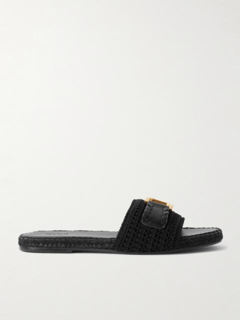 Chloé Marcie Leather-trimmed Crocheted Slides