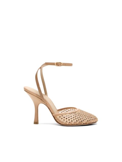 Stuart Weitzman Bareitall crystal-embellished ankle strap pumps