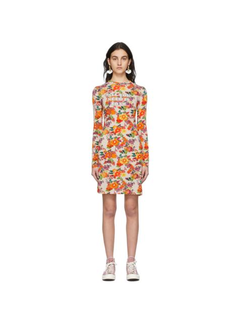 rabanne SSENSE Exclusive Beige & Multicolor Capsule Printed Nacre Dress
