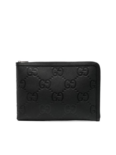 GUCCI Jumbo GG leather clutch bag